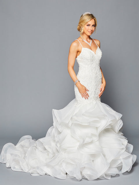 DeKlaire 447 Mermaid Wedding Dress with V-Neckline