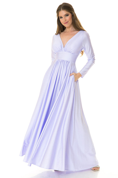 Long Sleeve A Line Formal Dress Lenovia 5231