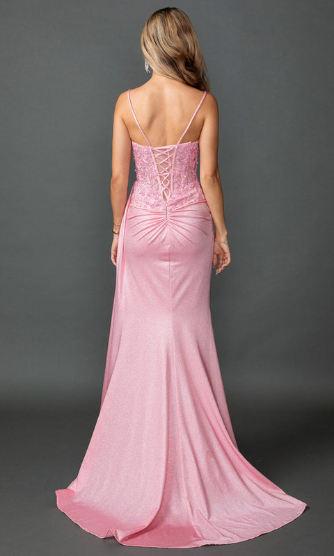 Dancing Queen 4556 - Lace Applique Corset Prom Gown
