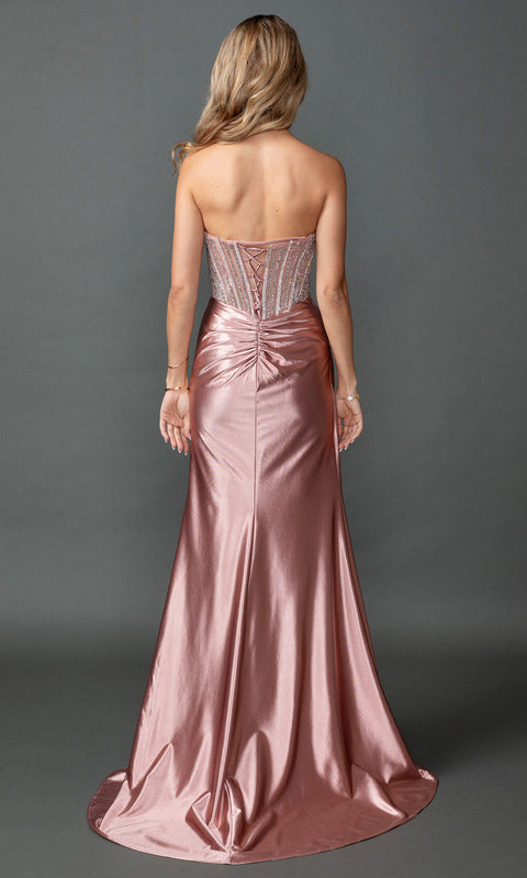 Dancing Queen 4593 Beaded Illusion Corset Sheath Prom & Evening Gown