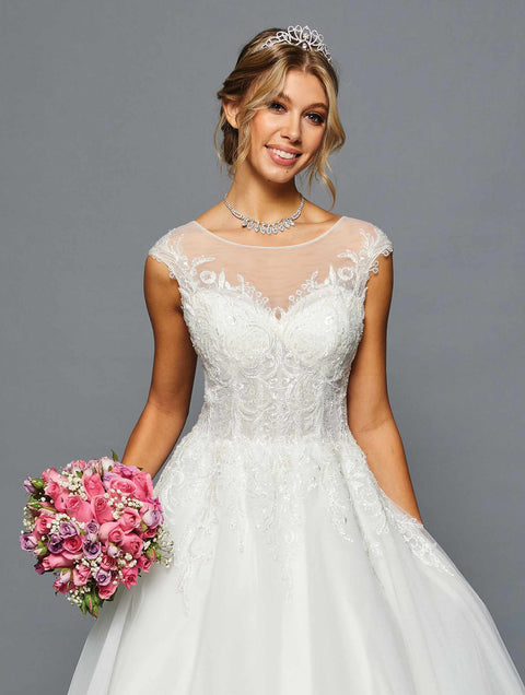 DeKlaire 460 Cap Sleeve Tea Length A-Line Wedding Dress