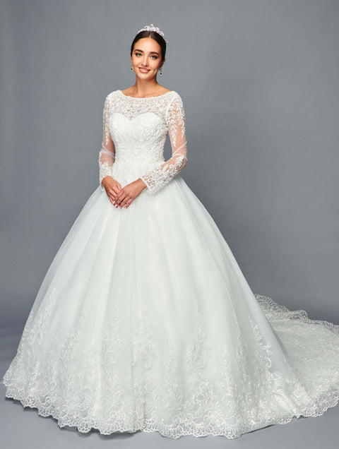 DeKlaire 464 Floor-Length A-Line Ball Gown Wedding Dress