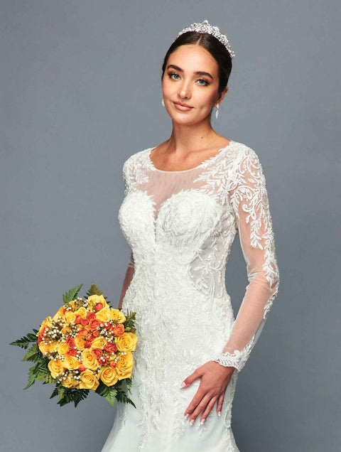 DeKlaire 470 Mermaid Wedding Gown with Long Sleeves