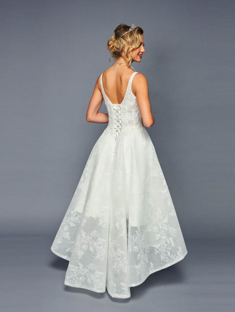 DeKlaire 473 High-Low A-Line Wedding Dress – Sleeveless Bridal Gown