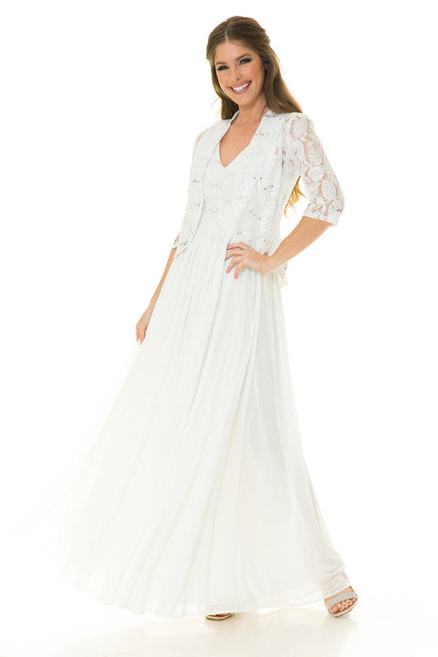 Long Bridal Glitter Lace Wedding Dress Lenovia 5237