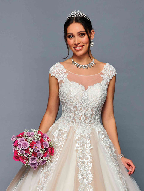 DeKlaire 479 Princess A-Line Wedding Ball Gown with Cap Sleeves