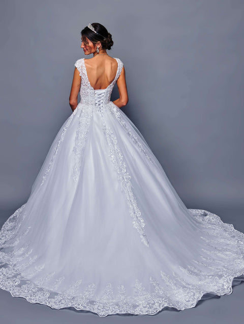DeKlaire 479 Princess A-Line Wedding Ball Gown with Cap Sleeves
