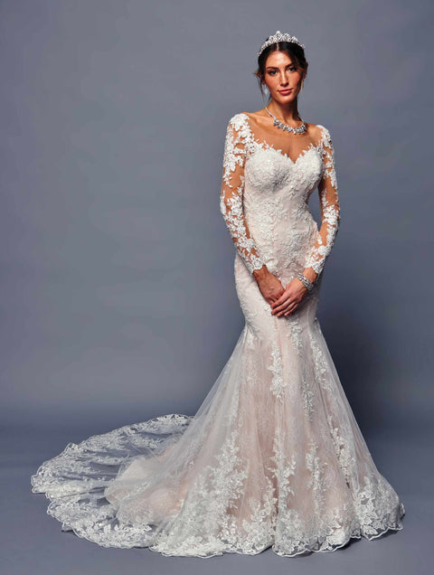DeKlaire 483 Long Sleeve Trumpet Wedding Dress
