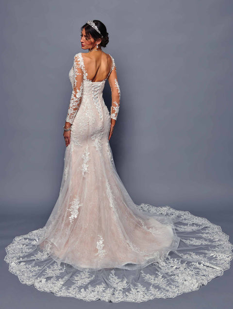 DeKlaire 483 Long Sleeve Trumpet Wedding Dress