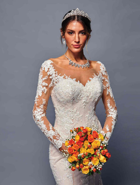 DeKlaire 483 Long Sleeve Trumpet Wedding Dress