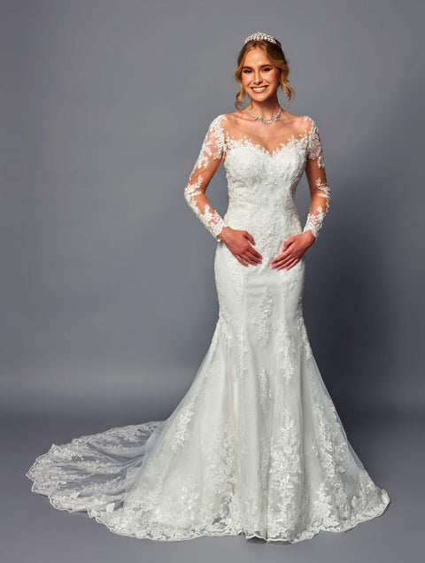 DeKlaire 483 Long Sleeve Trumpet Wedding Dress