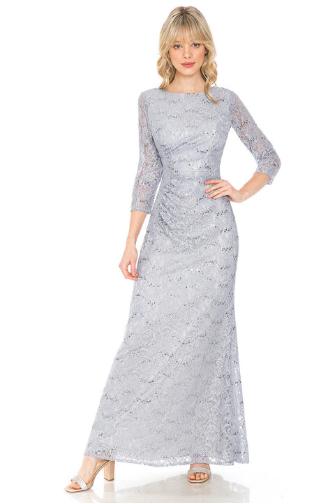 Long Sequin Formal Lace Mother of the Bride Dress Lenovia 5239