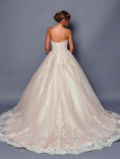 DeKlaire 487 Strapless A-Line Ball Gown Wedding Dress
