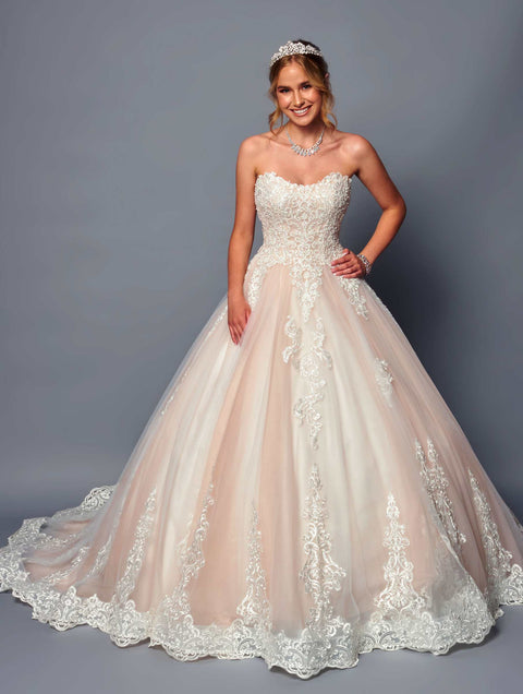 DeKlaire 487 Strapless A-Line Ball Gown Wedding Dress