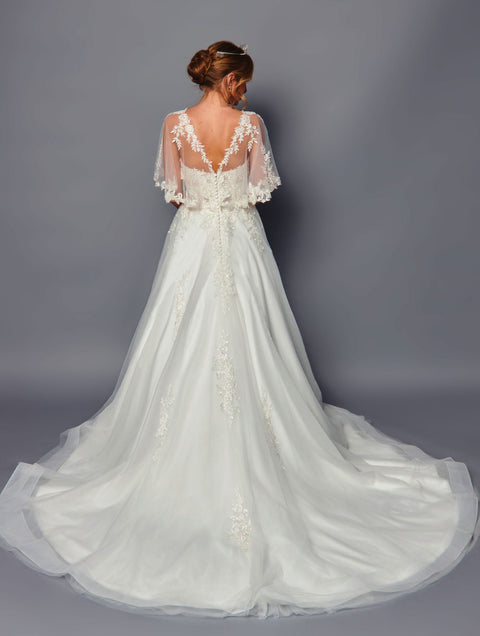 DeKlaire 488 A-Line Wedding Dress with Shawl Covering