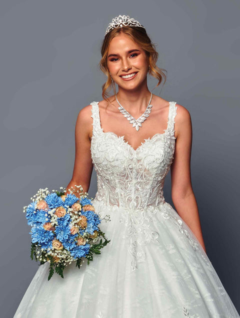 DeKlaire 489 V-Neck A-Line Ball Gown Wedding Dress