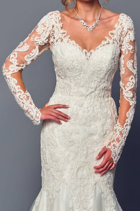 DeKlaire 492 Long Sleeve Trumpet Wedding Dress