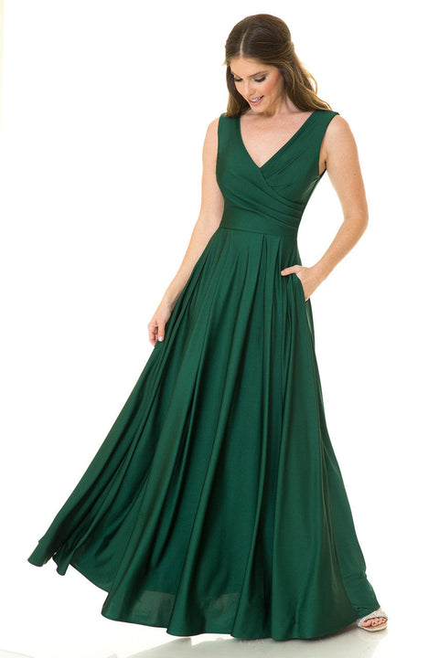 Formal Pleated Long Evening Prom Dress Lenovia 5242