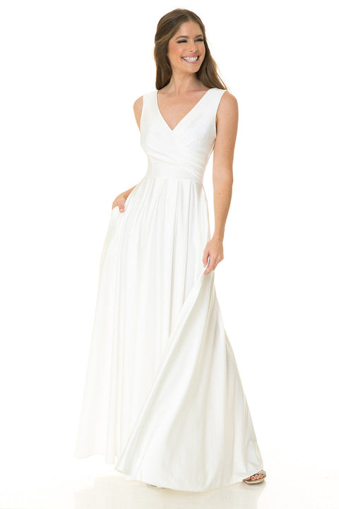 Bridal Long Pleated Wedding Dress Lenovia 5242
