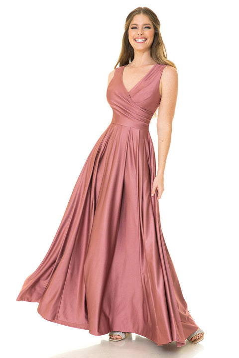 Formal Pleated Long Evening Prom Dress Lenovia 5242