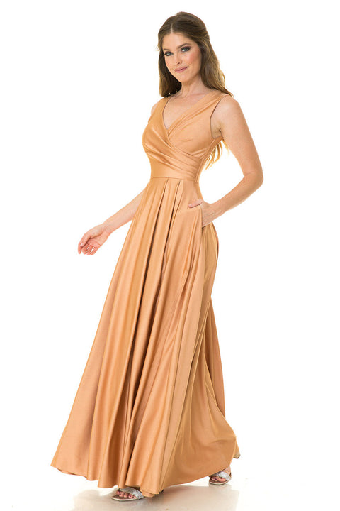 Formal Pleated Long Evening Prom Dress Lenovia 5242