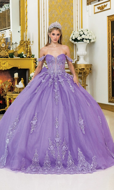 Dancing Queen 5000 Majestic Quinceañera Ball Gown with Embroidered Bodice and Layered Tulle Skirt