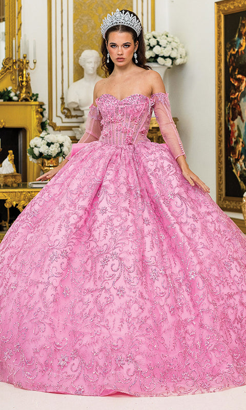 Dancing Queen 5004 - Embroidered Lace Princess Ballgown