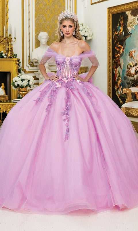 Dancing Queen 5007 Radiant Quinceañera Ball Gown with Sparkling Embellishments and Regal Silhouette