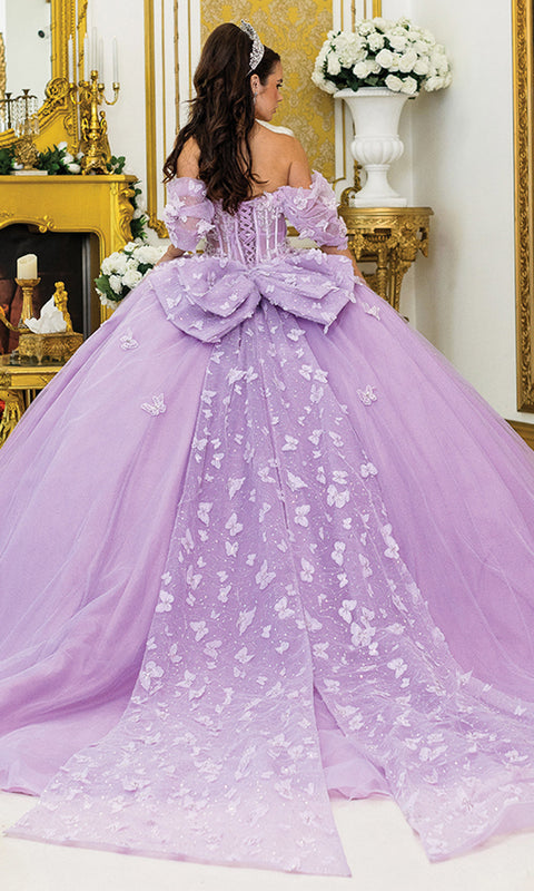 Dancing Queen 5008 - Off Shoulder Butterfly Applique Ballgown
