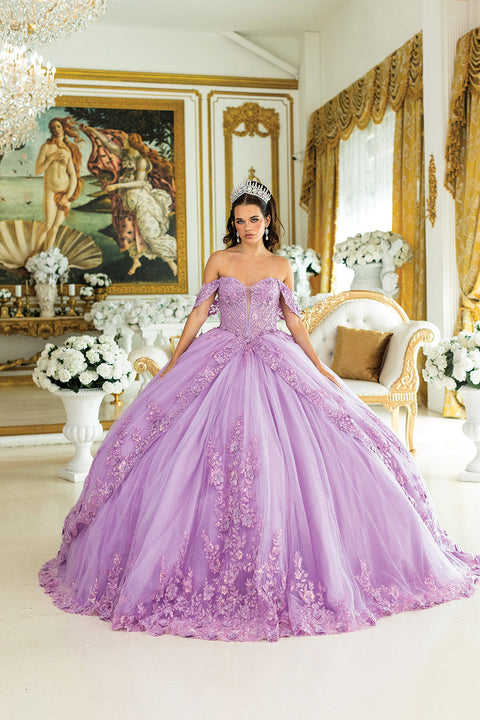 Dancing Queen 5031 - Off-Shoulder Floral Layered Ballgown