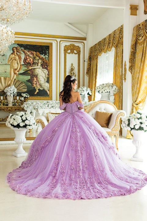 Dancing Queen 5031 - Off-Shoulder Floral Layered Ballgown