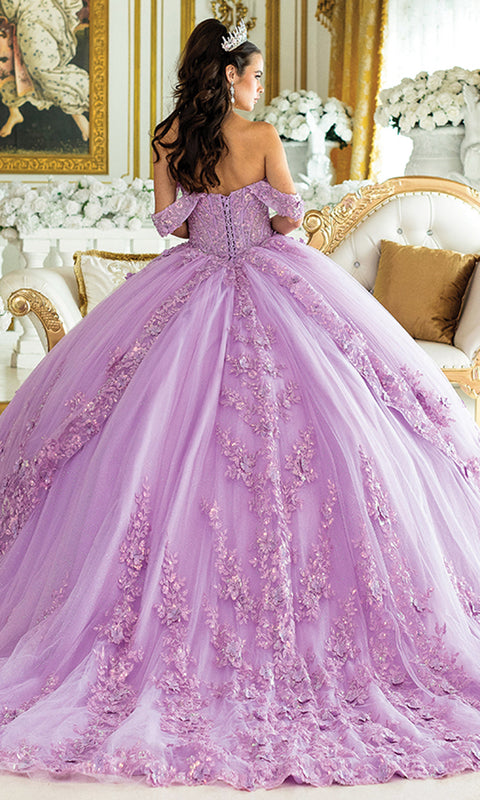Dancing Queen 5031 - Off-Shoulder Floral Layered Ballgown