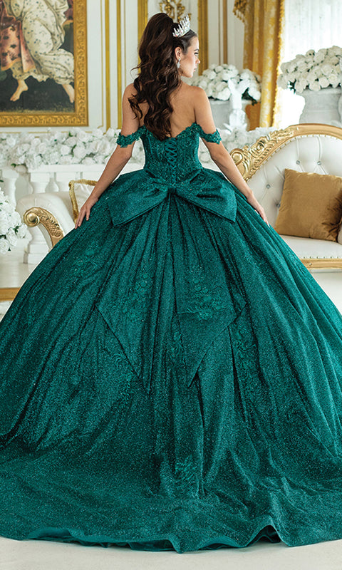 Dancing Queen 5035 - Glittered Off Shoulder Quinceañera Dress