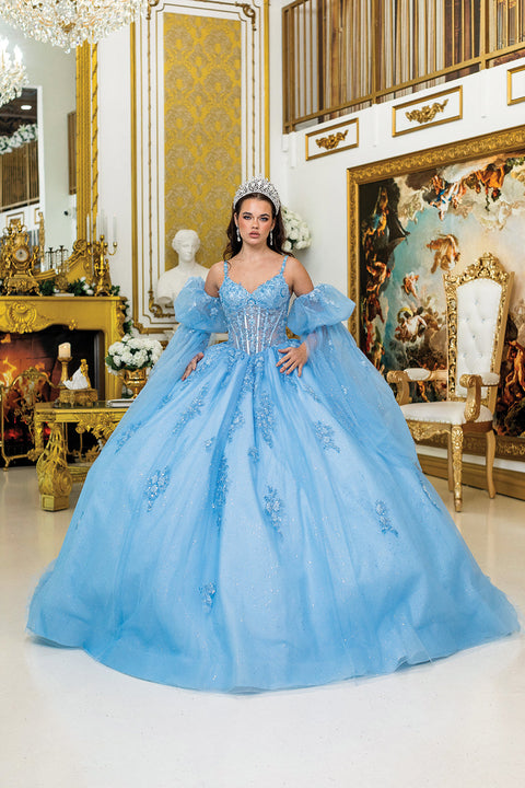 Dancing Queen 5037 - Glitter Floral Princess Dress