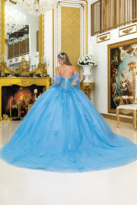 Dancing Queen 5038 - Illusion Corset Glitter Tulle Ballgown