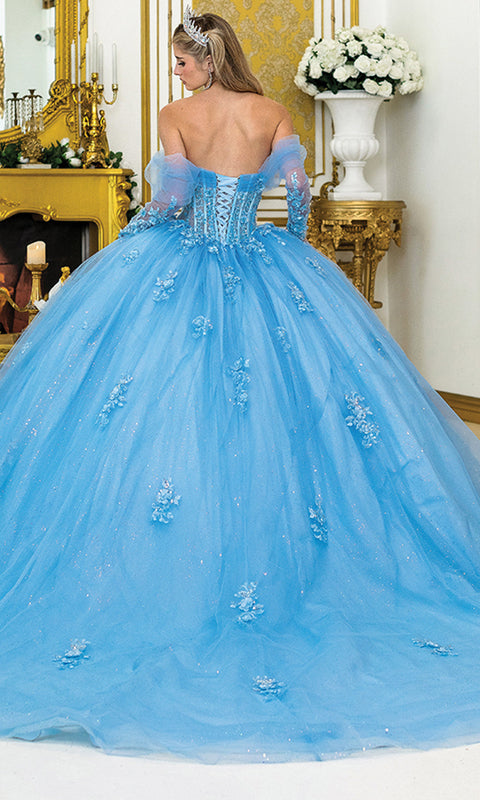 Dancing Queen 5038 - Illusion Corset Glitter Tulle Ballgown