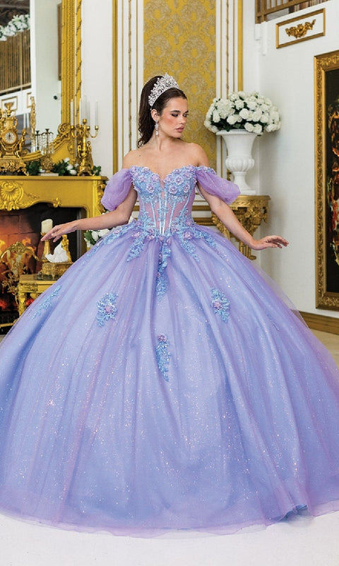 Dancing Queen 5039 Elegant Quinceañera Ball Gown with Beaded Embroidery and Classic Silhouette
