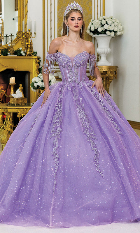Dancing Queen 5045 - Embroidered Corset Tulle Ballgown