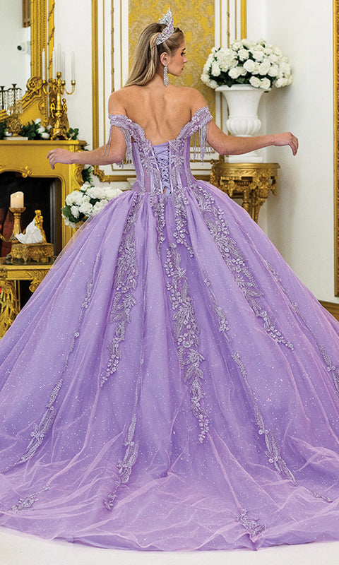 Dancing Queen 5045 - Embroidered Corset Tulle Ballgown