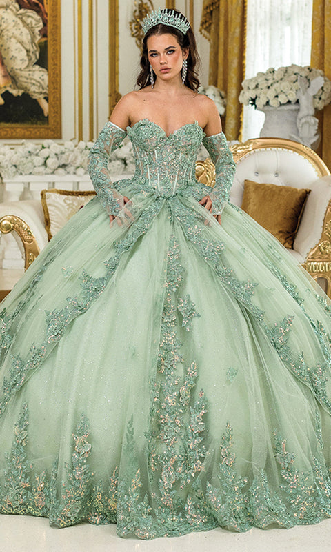 Dancing Queen 5047 - Floral Lace Embroidered Ballgown