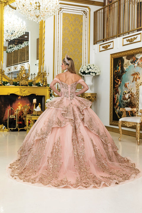 Dancing Queen 5055 - Lace Applique Off Shoulder Ballgown