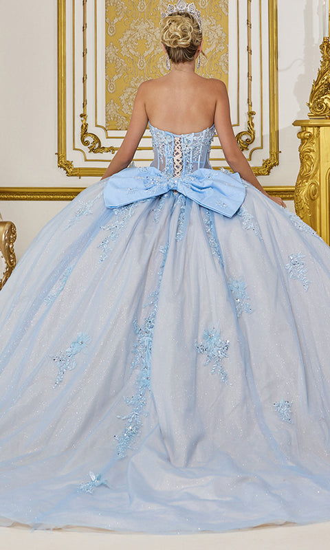 Dancing Queen 5058 - Floral Appliqued Sweetheart Ballgown