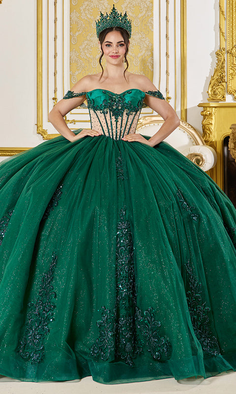 Dancing Queen 5059 - Illusion Corset Lace Applique Ballgown