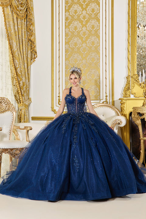 Dancing Queen 5061 - Glitter Tulle Halter Ballgown