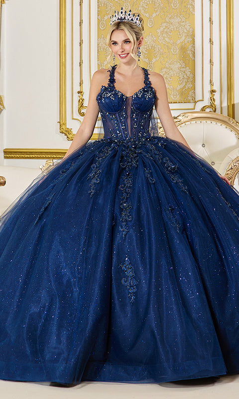 Dancing Queen 5061 - Glitter Tulle Halter Ballgown