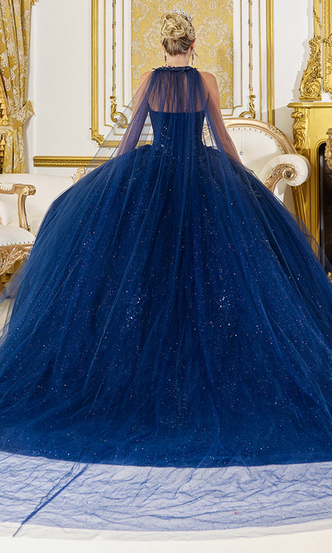 Dancing Queen 5061 - Glitter Tulle Halter Ballgown