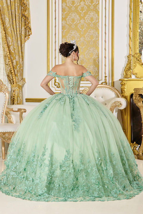 Dancing Queen 5065 - Off-Shoulder Butterfly Embroidered Ballgown