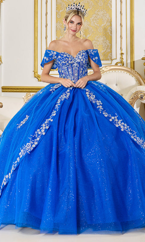 Dancing Queen 5066 - Glitter Tulle Floral Embroidered Ballgown