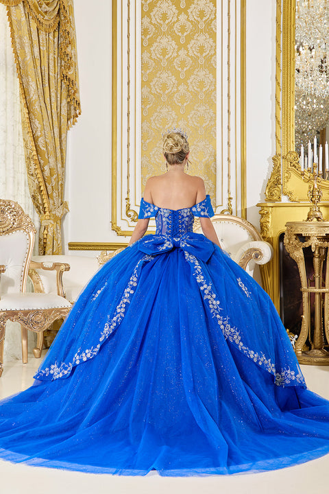 Dancing Queen 5066 - Glitter Tulle Floral Embroidered Ballgown