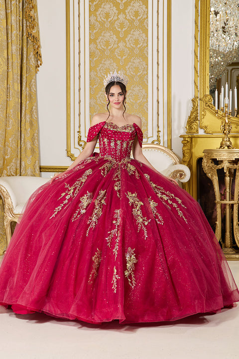 Dancing Queen 5067 - Off Shoulder Sweetheart Embellished Ballgown